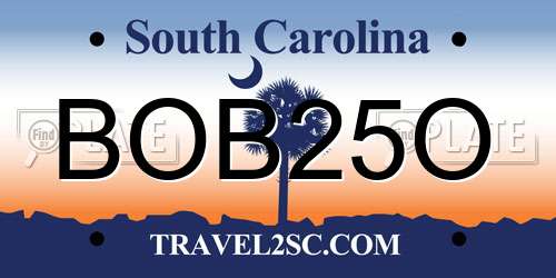 BOB25O South Carolina License Plate