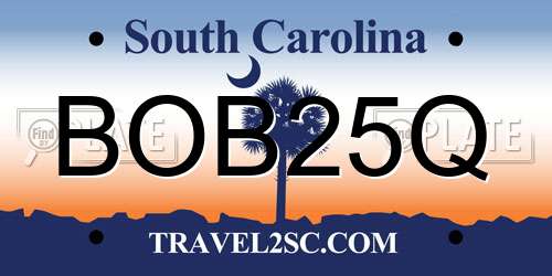 BOB25Q South Carolina License Plate