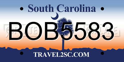 BOB5583 South Carolina License Plate
