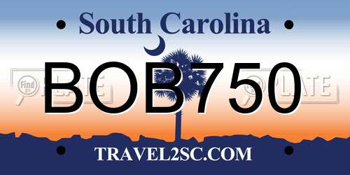 BOB750 South Carolina License Plate