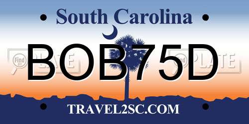 BOB75D South Carolina License Plate