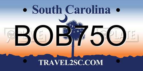 BOB75O South Carolina License Plate