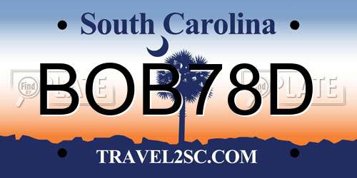 BOB78D South Carolina License Plate