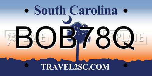 BOB78Q South Carolina License Plate