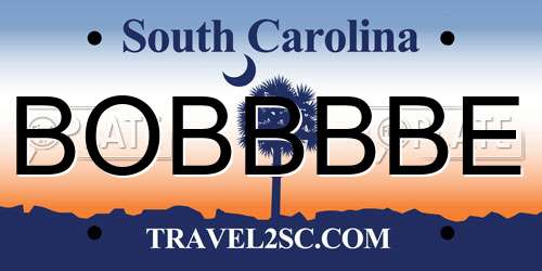 BOBBBBE South Carolina License Plate