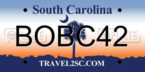 BOBC42 South Carolina License Plate
