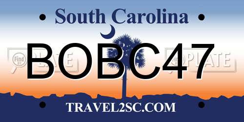 BOBC47 South Carolina License Plate
