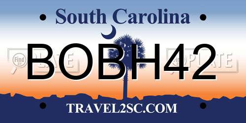 BOBH42 South Carolina License Plate