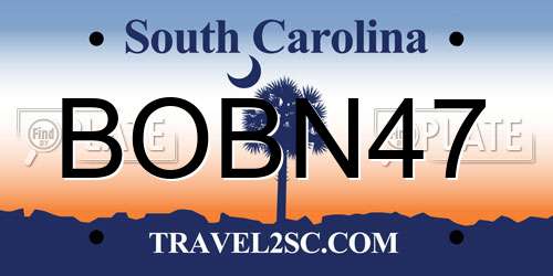 BOBN47 South Carolina License Plate