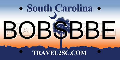 BOBSBBE South Carolina License Plate
