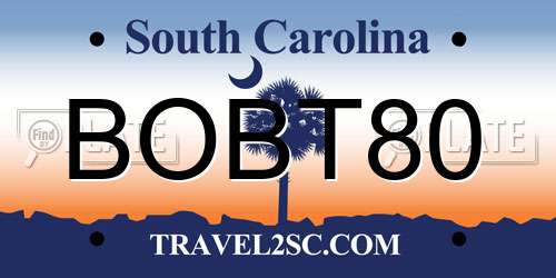 BOBT80 South Carolina License Plate