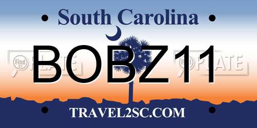 BOBZ11 South Carolina License Plate