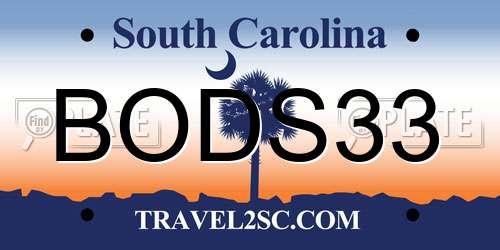 BODS33 South Carolina License Plate