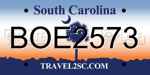 BOE2573 South Carolina License Plate
