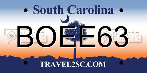 BOEE63 South Carolina License Plate