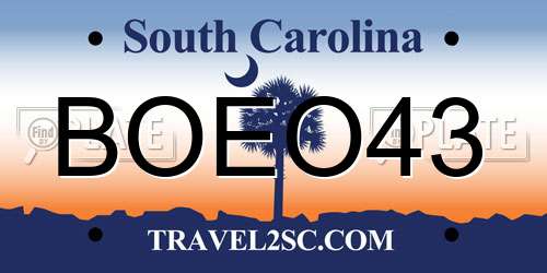 BOEO43 South Carolina License Plate