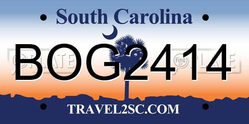 BOG2414 South Carolina License Plate