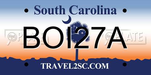 BOI27A South Carolina License Plate