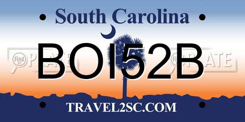 BOI52B South Carolina License Plate