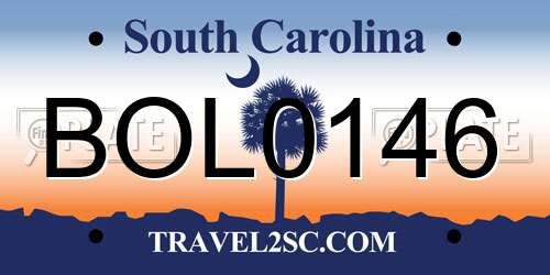 BOL0146 South Carolina License Plate