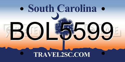 BOL5599 South Carolina License Plate