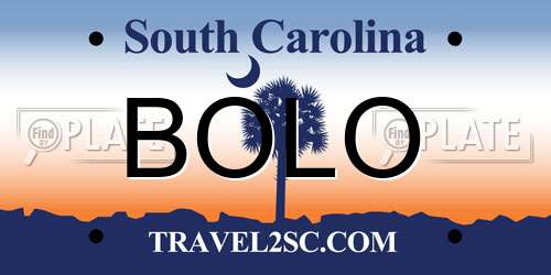 BOLO South Carolina License Plate
