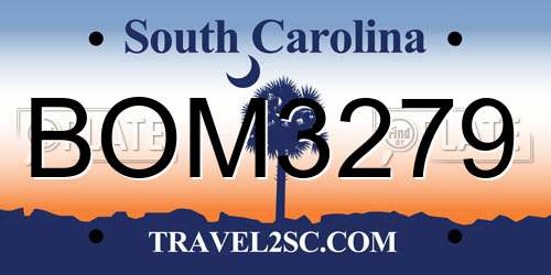 BOM3279 South Carolina License Plate