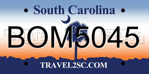 BOM5045 South Carolina License Plate