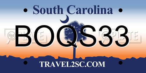 BOQS33 South Carolina License Plate