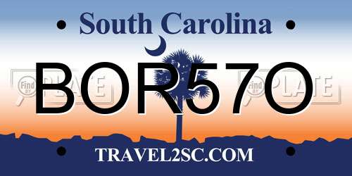 BOR57O South Carolina License Plate