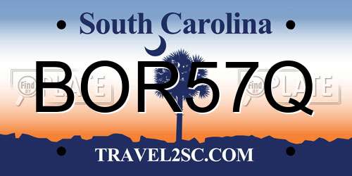 BOR57Q South Carolina License Plate