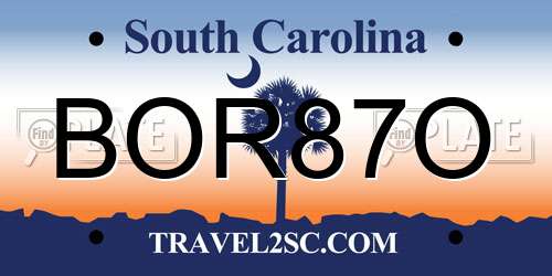 BOR87O South Carolina License Plate