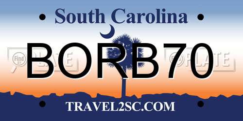 BORB70 South Carolina License Plate