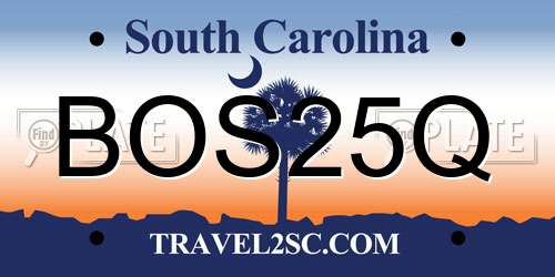 BOS25Q South Carolina License Plate