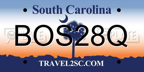 BOS28Q South Carolina License Plate