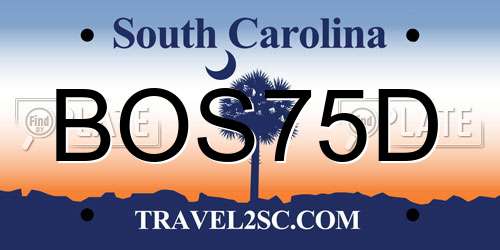 BOS75D South Carolina License Plate