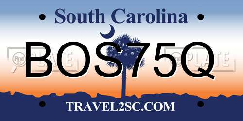 BOS75Q South Carolina License Plate