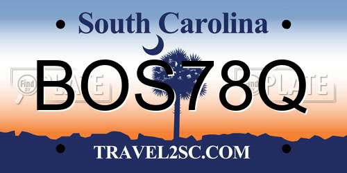 BOS78Q South Carolina License Plate
