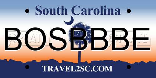 BOSBBBE South Carolina License Plate