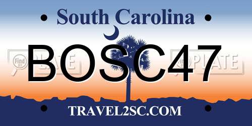 BOSC47 South Carolina License Plate