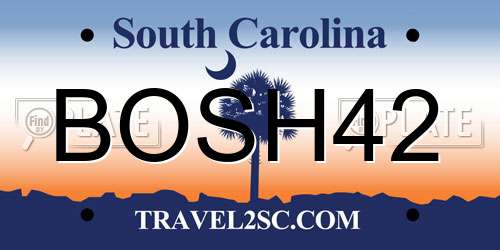 BOSH42 South Carolina License Plate