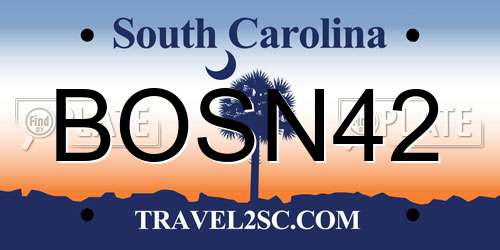 BOSN42 South Carolina License Plate