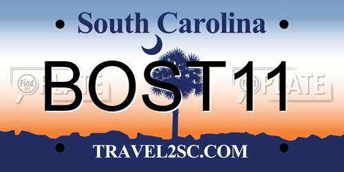 BOST11 South Carolina License Plate