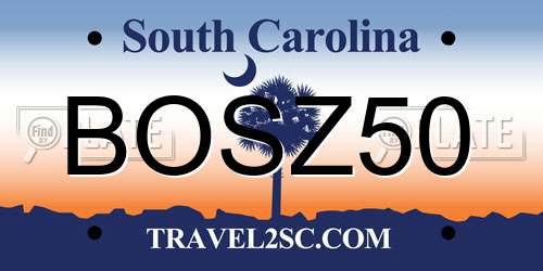 BOSZ50 South Carolina License Plate