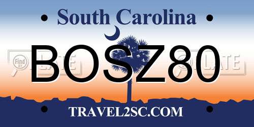 BOSZ80 South Carolina License Plate