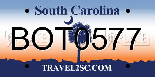 BOT0577 South Carolina License Plate