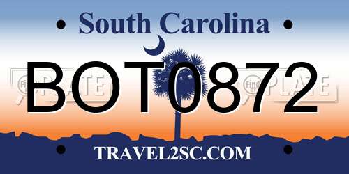 BOT0872 South Carolina License Plate