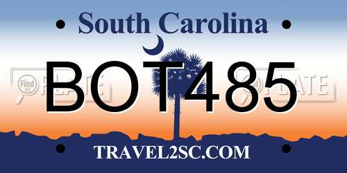 BOT485 South Carolina License Plate