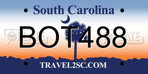 BOT488 South Carolina License Plate