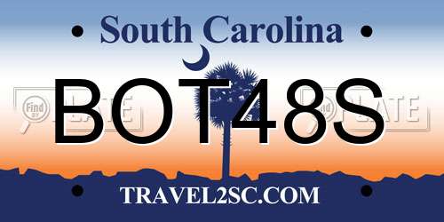 BOT48S South Carolina License Plate